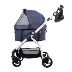 Ibiyaya CLEO Pet Stroller & Car Seat Travel System, Blue Jeans -Petkit Shop 03 FS2191 B dog stroller fix