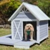 Mini Hamptons Lockable Wooden Dog House With Deck 2 Mini Hamptons Lockable Wooden Dog House With Deck -Petkit Shop 1.MAIN