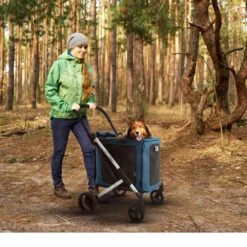 Ibiyaya BigBuddy Pet Stroller And Crate Combo, Crystal Teal -Petkit Shop 176