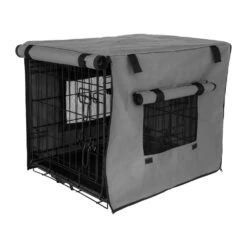 Dog Crate Cover With Windows, Grey