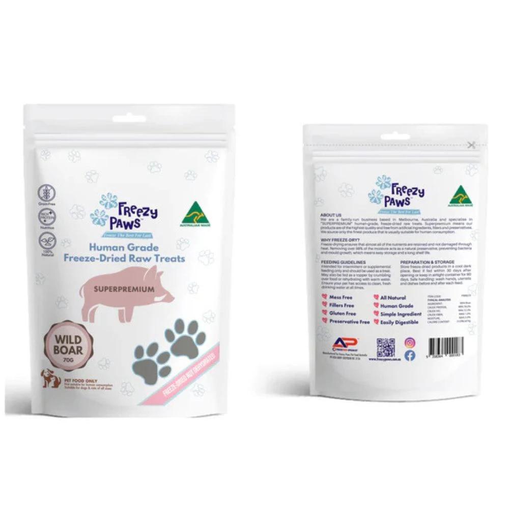 Human Grade Freeze-Dried Pet Treats | Wild Boar 4 Human Grade Freeze-Dried Pet Treats | Wild Boar - Image 2