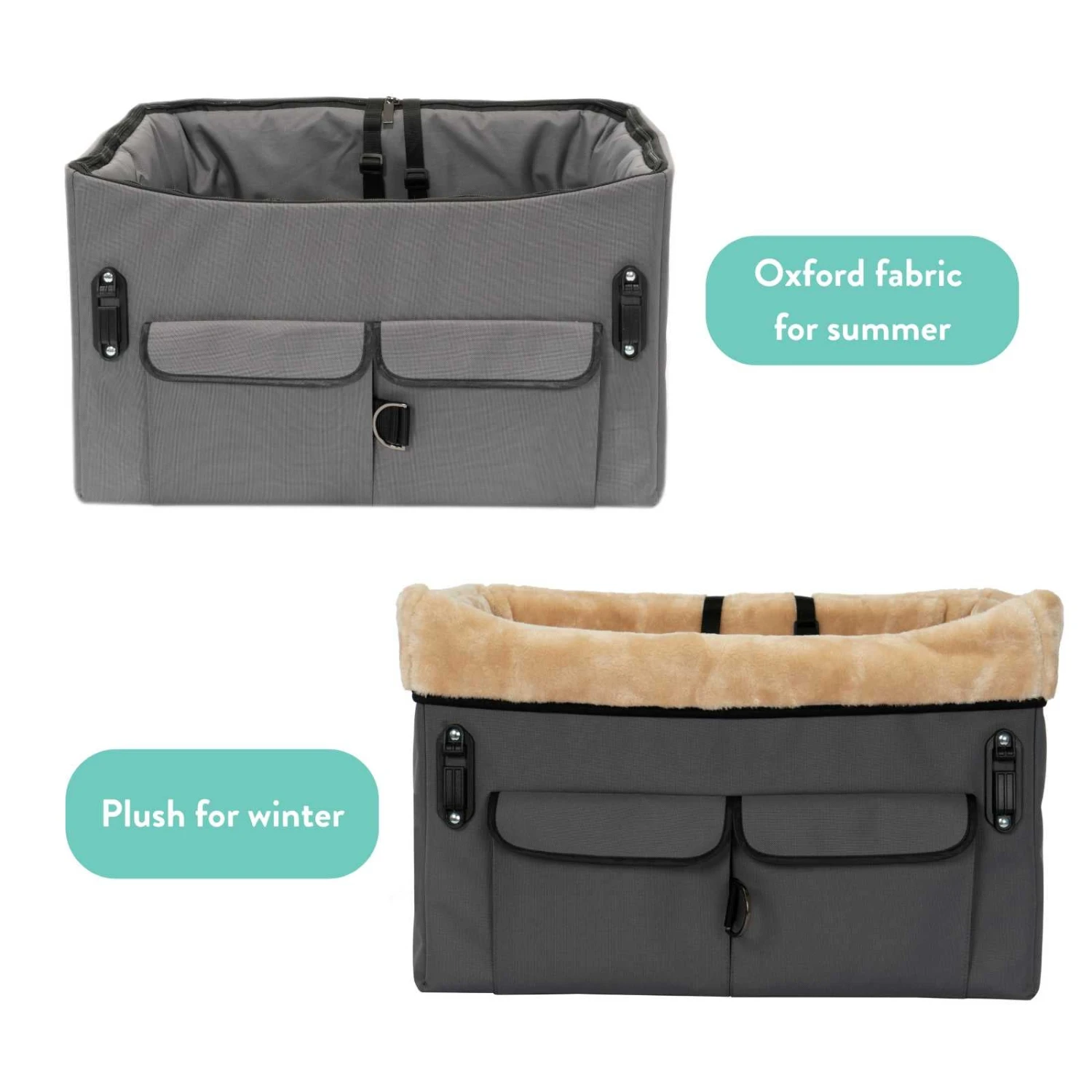 Elevated Dog Car Seat Grey | Medium 8 Elevated Dog Car Seat Grey | Medium - Image 6