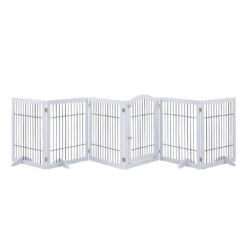 Wooden Dog Pen And Six Panel Pet Gate, White -Petkit Shop 39 30204fee 6daf 42f5 b2a1 e0b6c0f4af4e