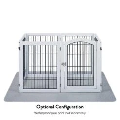 Wooden Dog Pen And Six Panel Pet Gate, White -Petkit Shop 41 58a4b8a3 7856 4a2f bf56 4e45aab8efc1