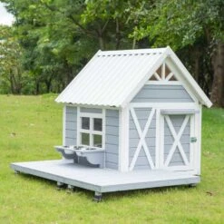 Mini Hamptons Lockable Wooden Dog House With Deck -Petkit Shop 4 35a7a932 b65f 407d b4fc a9e96cbd0562