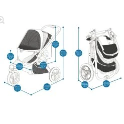 Ibiyaya The Beast Pet Jogger Stroller, Flash Grey -Petkit Shop 53 2f39b95a 433e 4988 b42f e3f92d369b83