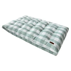 Luxury Dog Crate Mattress, Green Buffalo Check