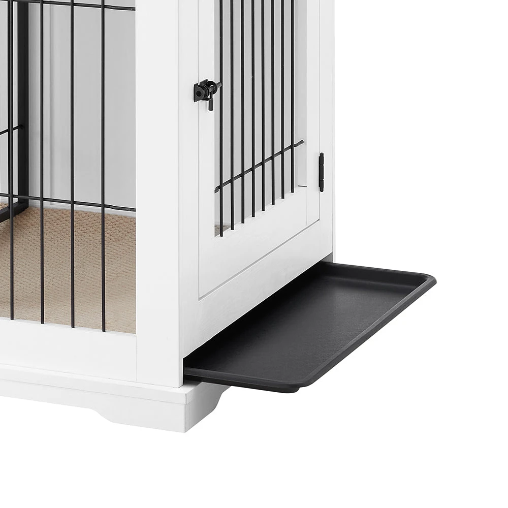 Sliding Door Wooden Dog Crate, White 7 Sliding Door Wooden Dog Crate, White - Image 5