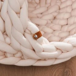 Michu Chunky Knit Soft Cat Bed Cave, Cream -Petkit Shop 96 8e787461 d2f2 48ec 92b1 6fe357a989e8