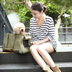 Ibiyaya Canvas Pet Tote Bag Soft Pet Carrier, Olive Green -Petkit Shop FC1428 LG.PT03