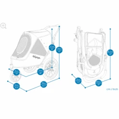 Ibiyaya Happy Pet V2 Bike Trailer & Jogger, Ocean Blue -Petkit Shop FS2080 B.PT08