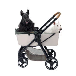 Ibiyaya Retro Luxe Pet Stroller For Cats & Dogs, Soft Sage -Petkit Shop FS2102 GN 05