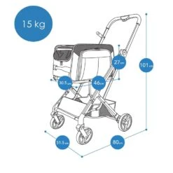 Ibiyaya JetPaw 3-in-1 Pet Stroller With Removable Airline Carrier 31 Ibiyaya JetPaw 3-in-1 Pet Stroller With Removable Airline Carrier -Petkit Shop FS2319 B 12