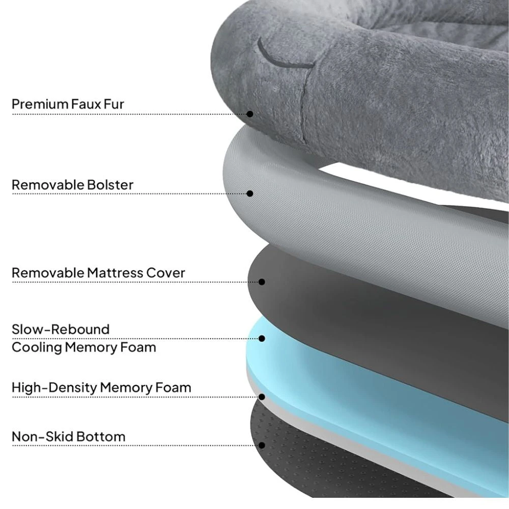 Comfort Plus Human Dog Bed, Dark Grey 6 Comfort Plus Human Dog Bed, Dark Grey - Image 4