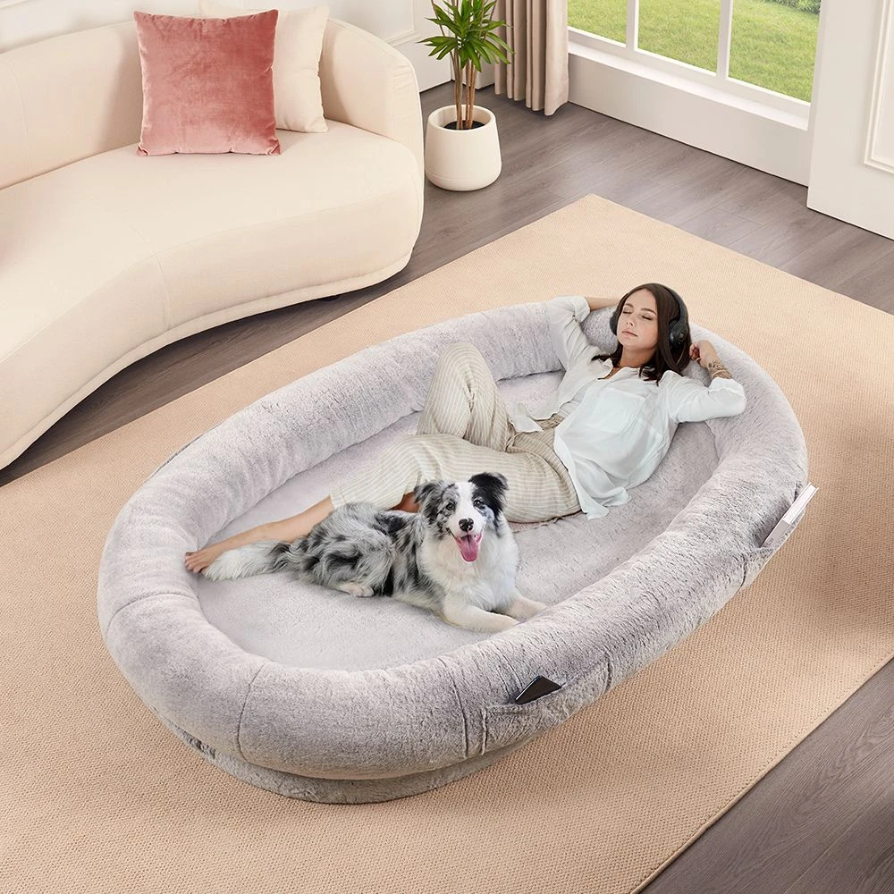 Comfort Plus Human Dog Bed, Light Grey 4 Comfort Plus Human Dog Bed, Light Grey - Image 2
