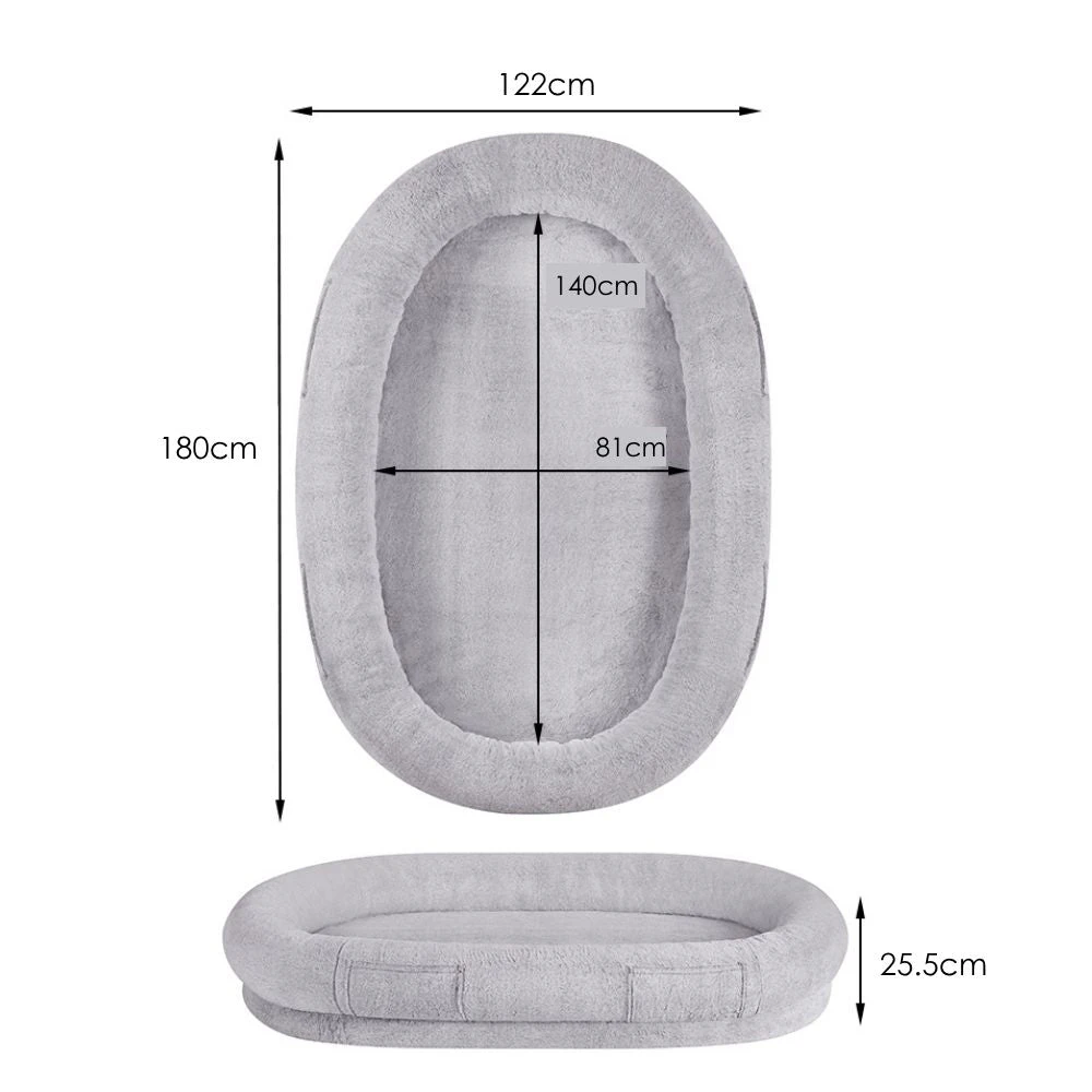 Comfort Plus Human Dog Bed, Light Grey 5 Comfort Plus Human Dog Bed, Light Grey - Image 3