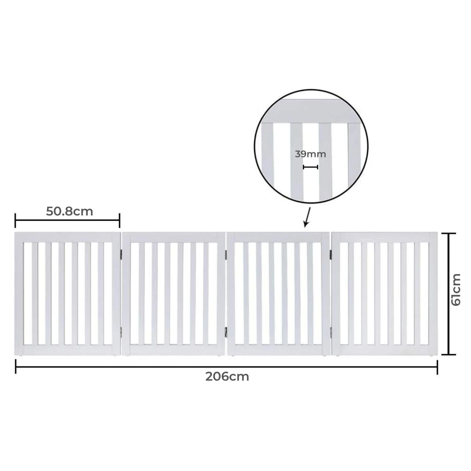 Four Panel Freestanding Dog Gate, White 8 Four Panel Freestanding Dog Gate, White - Image 6