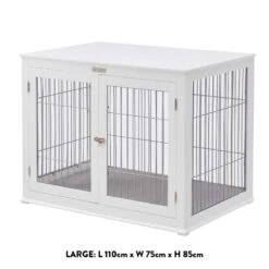 Solid Top Wooden Dog Crate, White 18 Solid Top Wooden Dog Crate, White -Petkit Shop GMW 5021 WL PLAQUE DIMS