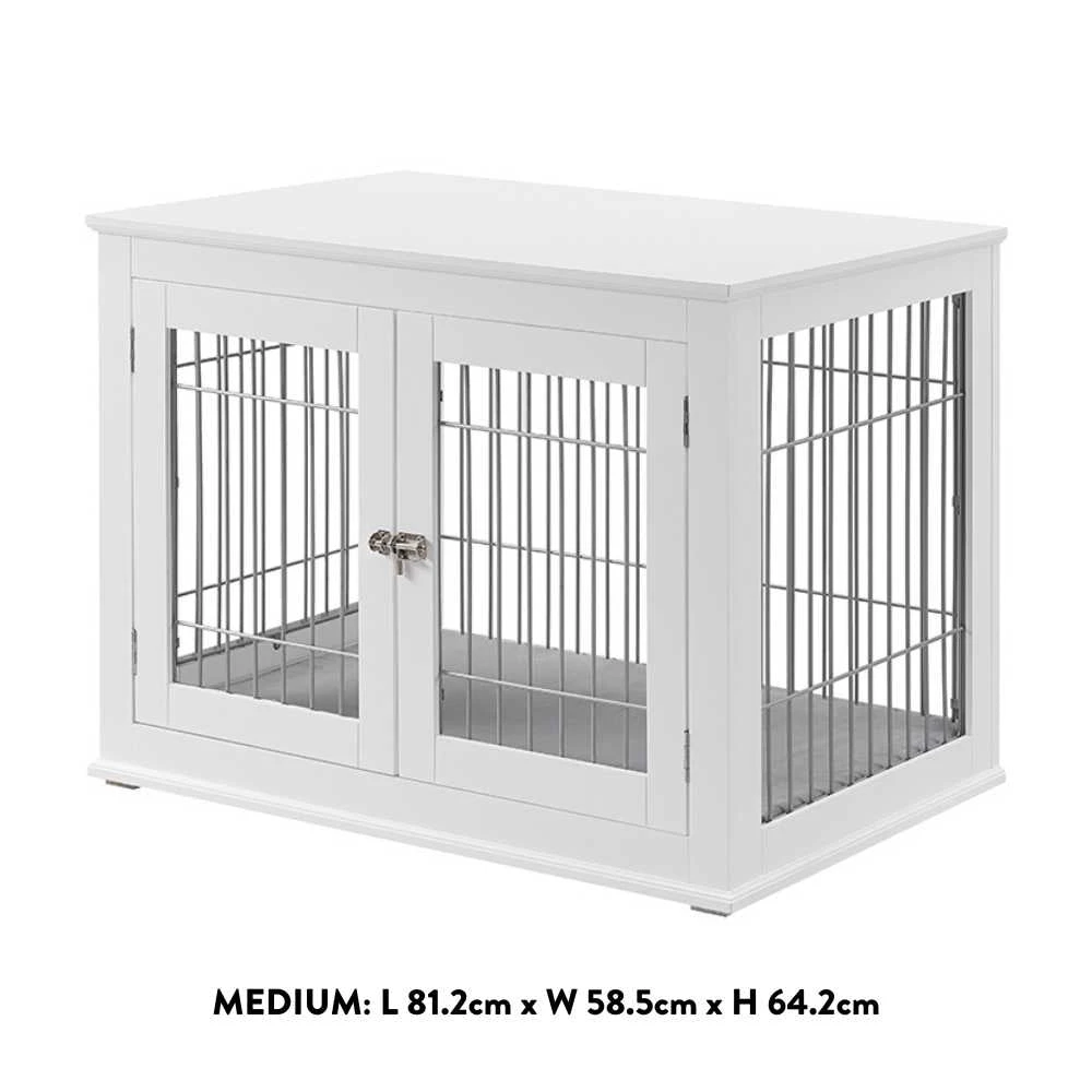 Solid Top Wooden Dog Crate, White 8 Solid Top Wooden Dog Crate, White - Image 6