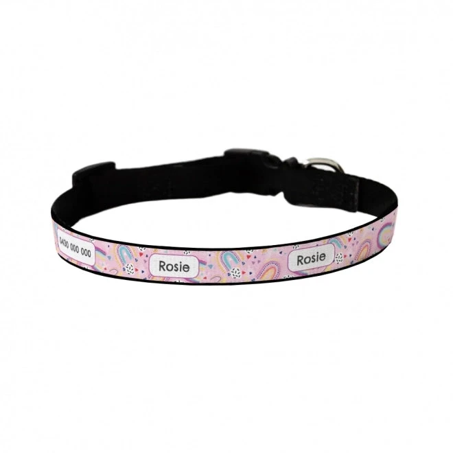Personalised Dog Collar - Rainbow Dreams 5 Personalised Dog Collar - Rainbow Dreams - Image 3