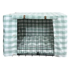 Premium Dog Crate Cover, Green Buffalo Check