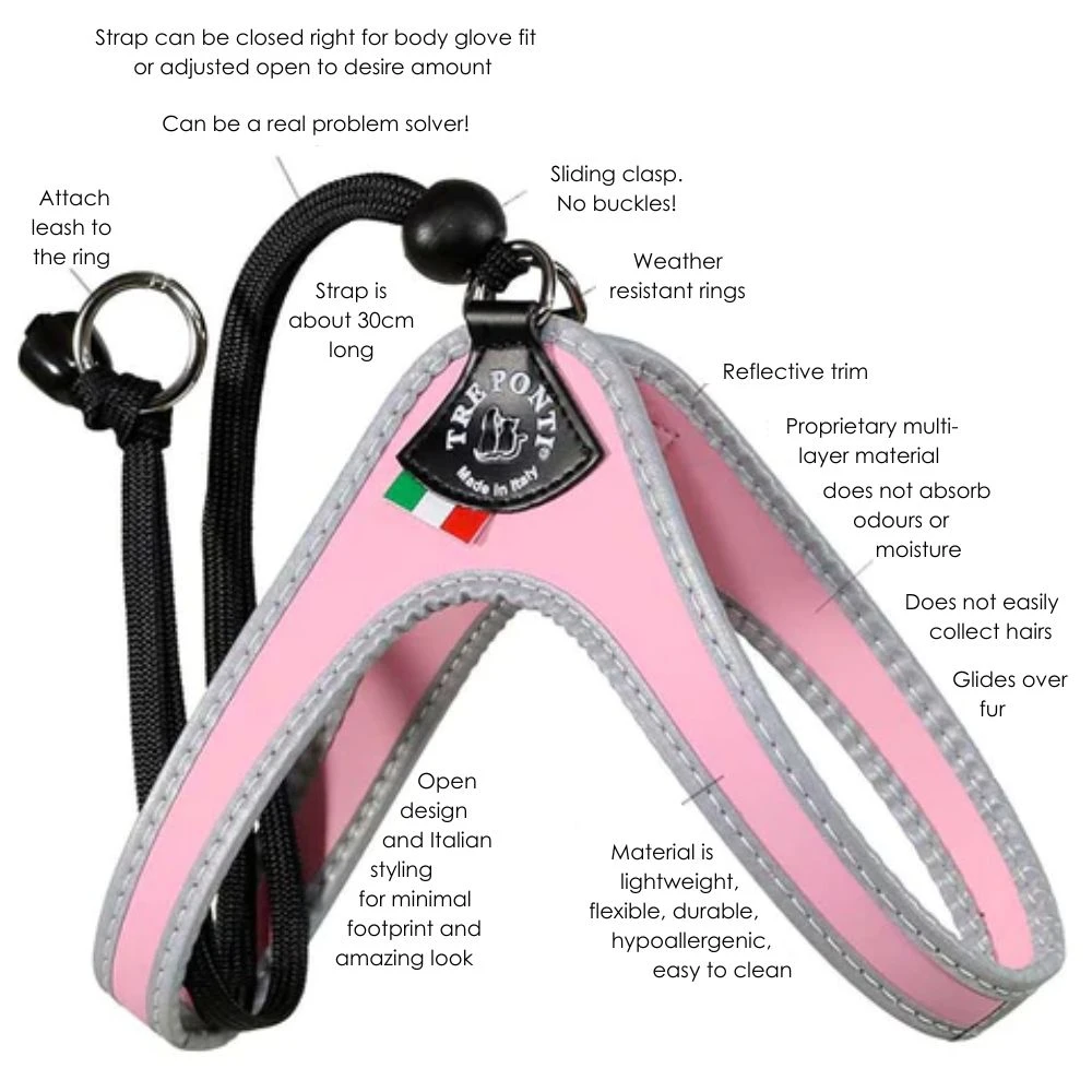 Tre Ponti Genesis Adjustable Step In Harness For Dogs And Cats, Pink 6 Tre Ponti Genesis Adjustable Step In Harness For Dogs And Cats, Pink - Image 4