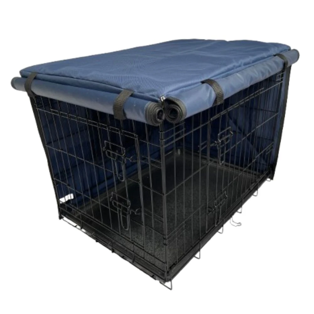 Dog Crate Cover With Windows, Blue 5 Dog Crate Cover With Windows, Blue - Image 3