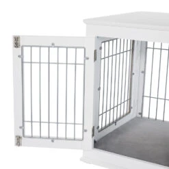 Solid Top Wooden Dog Crate, White 20 Solid Top Wooden Dog Crate, White -Petkit Shop doordetail