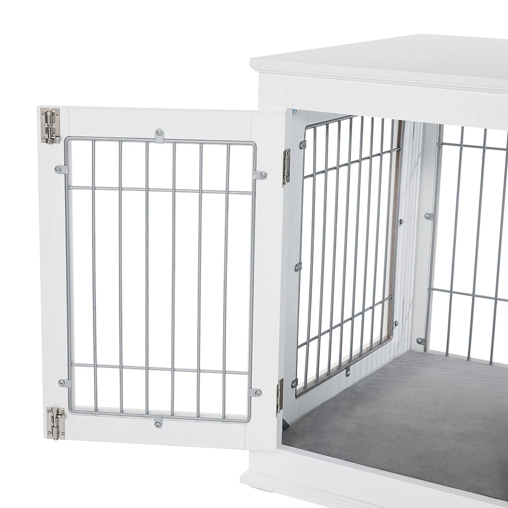 Solid Top Wooden Dog Crate, White 11 Solid Top Wooden Dog Crate, White - Image 9