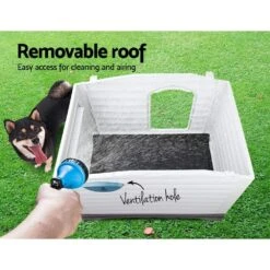 Outdoor Dual-Entry Dog House, Blue -Petkit Shop dsz dog house outdoor dog house waterproof plastic kennel large blue 15108709613671