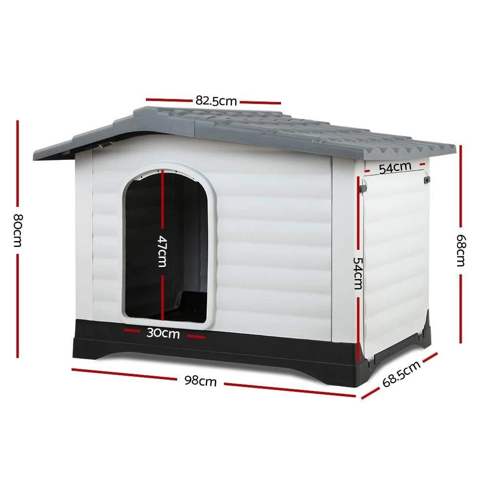 Outdoor Dual-Entry Dog House, Grey 4 Outdoor Dual-Entry Dog House, Grey - Image 2