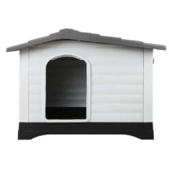 Outdoor Dual-Entry Dog House, Grey 11 Outdoor Dual-Entry Dog House, Grey -Petkit Shop dsz dog house outdoor dog house waterproof plastic kennel large grey 7498806329447