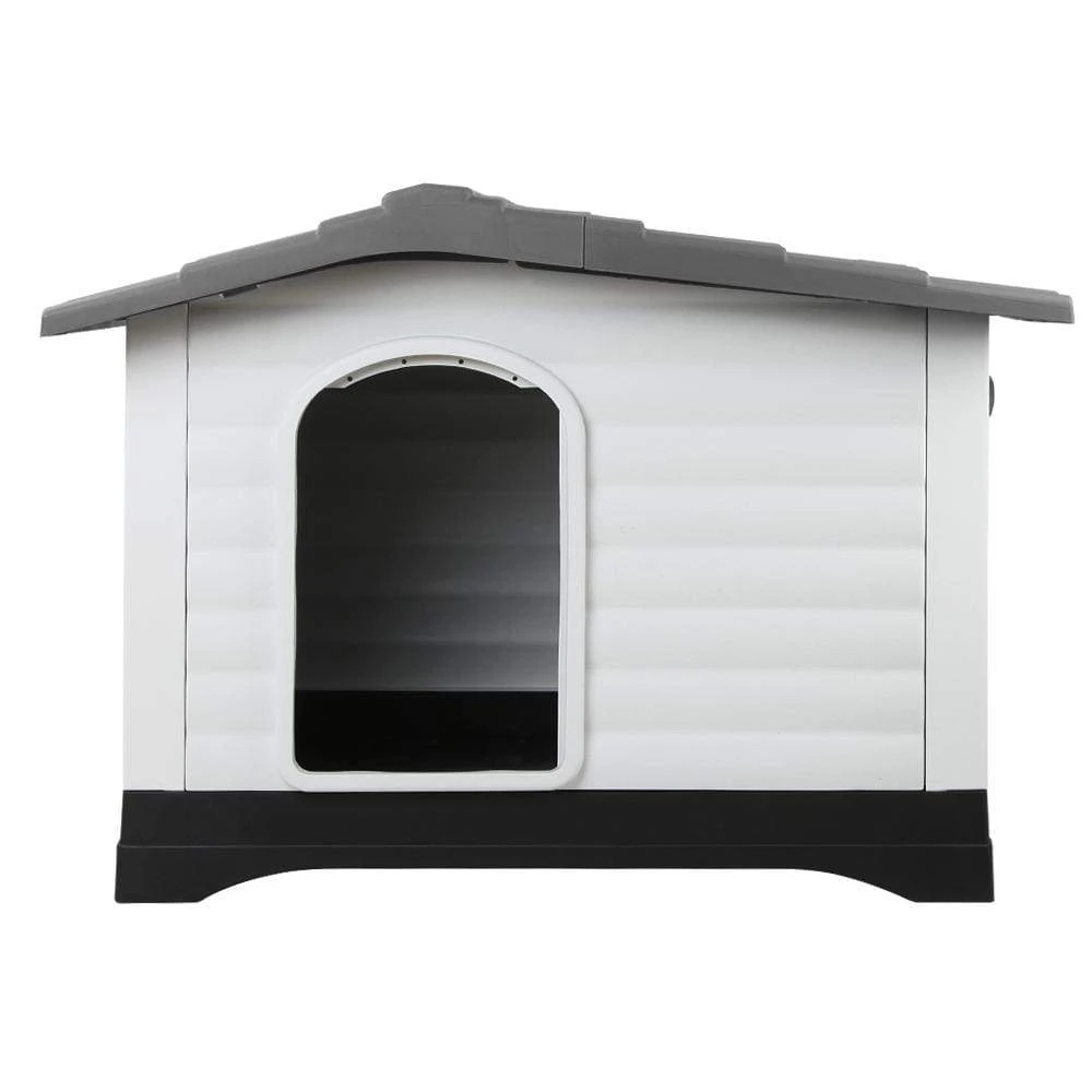Outdoor Dual-Entry Dog House, Grey 5 Outdoor Dual-Entry Dog House, Grey - Image 3