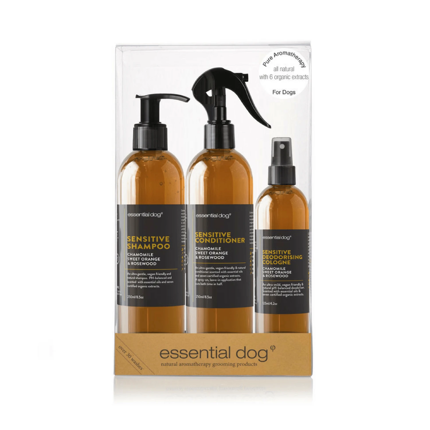 Sensitive Dog Grooming Gift Pack | Shampoo, Conditioner & Deodoriser 3 Sensitive Dog Grooming Gift Pack | Shampoo, Conditioner & Deodoriser