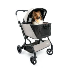 Ibiyaya InstaCollapse Detachable Dog Stroller, Taupe -Petkit Shop fs2404 11