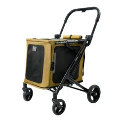 Ibiyaya BigBuddy Pet Stroller And Crate Combo, Camel