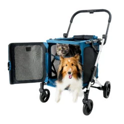 Ibiyaya BigBuddy Pet Stroller And Crate Combo, Crystal Teal -Petkit Shop fs2480 nb web 05