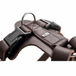 Hunter Aalborg Soft Genuine Leather Dog Harness, Dark Brown -Petkit Shop hunter international dog collar hunter aalborg soft genuine leather dog harness dark brown 14093169262695
