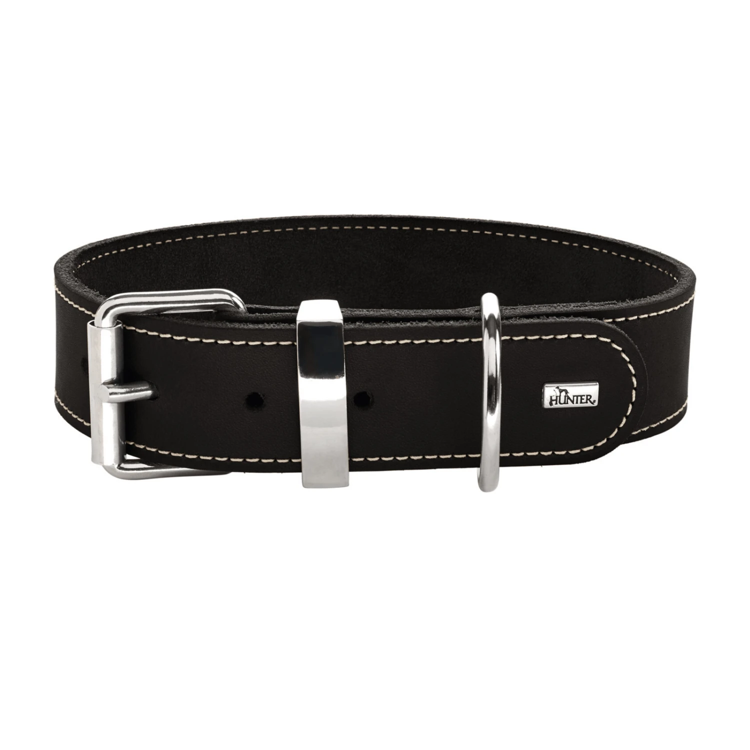 Hunter Aalborg Special Leather Dog Collar, Black 3 Hunter Aalborg Special Leather Dog Collar, Black