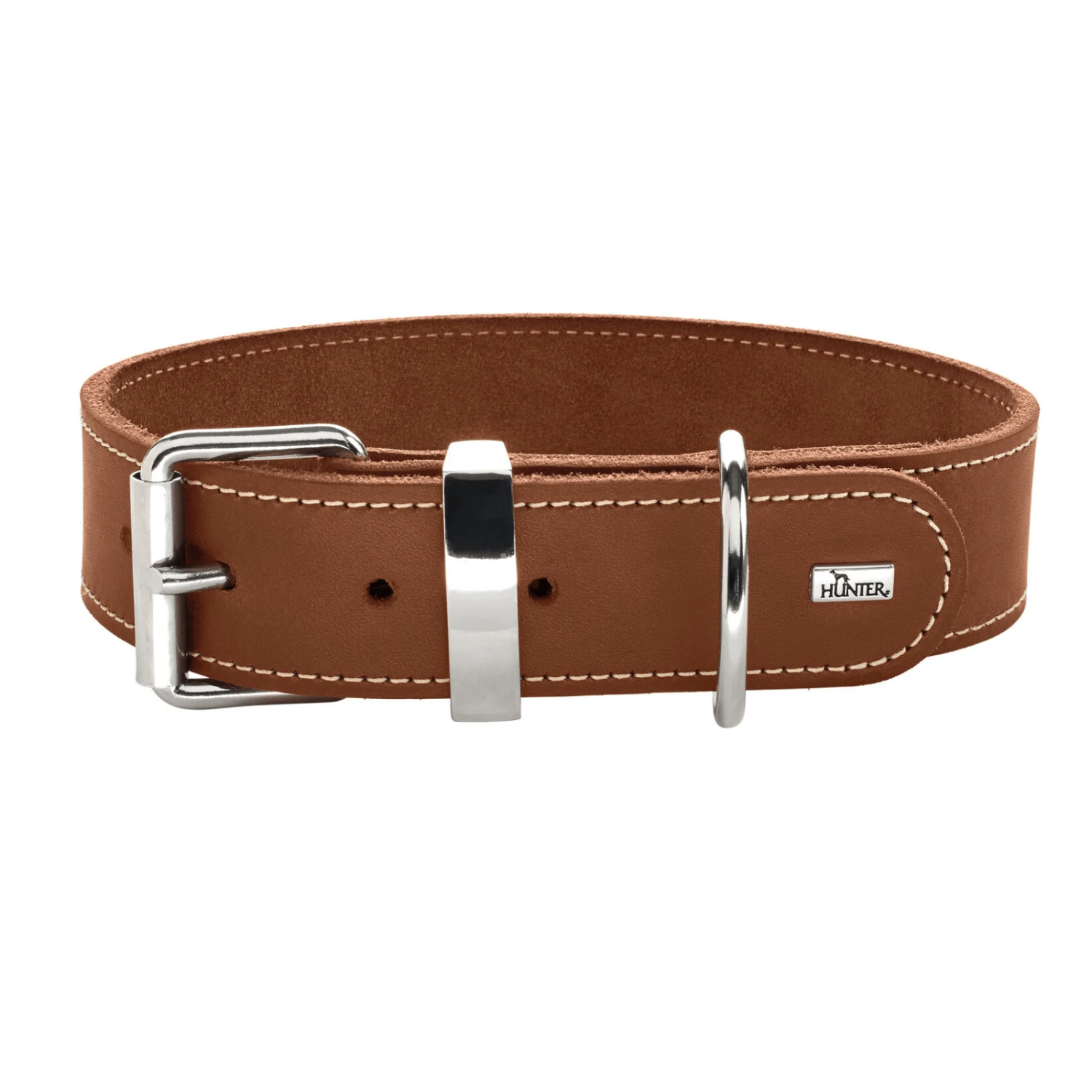 Hunter Aalborg Special Leather Dog Collar, Cognac 3 Hunter Aalborg Special Leather Dog Collar, Cognac