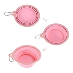 Ibiyaya Quick Bite Collapsible Dog Bowl, Pink -Petkit Shop ibiyaya pet bowl ibiyaya quick bite collapsible dog bowl pink 14239453904999