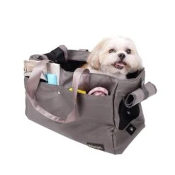 Ibiyaya Canvas Pet Tote Bag Soft Pet Carrier, Grey -Petkit Shop ibiyaya pet carrier ibiyaya canvas pet tote bag soft pet carrier grey 31853644546247