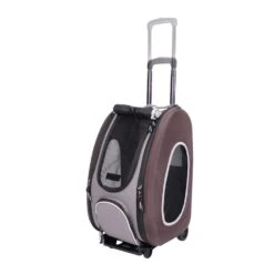 Ibiyaya EVA 4-in-1 Combo Pet Carrier On Wheels, Chocolate -Petkit Shop ibiyaya pet carrier ibiyaya eva 4 in 1 combo pet carrier on wheels chocolate 6641740120167