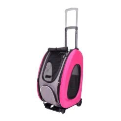 Ibiyaya EVA 4-in-1 Combo Pet Carrier On Wheels, Hot Pink -Petkit Shop ibiyaya pet carrier ibiyaya eva 4 in 1 combo pet carrier on wheels hot pink 31854230503623