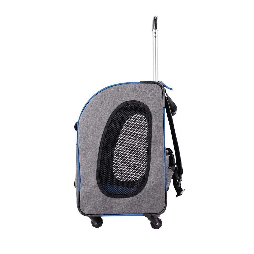 Ibiyaya Liso Backpack Trolley Pet Carrier On Wheels, Slate Sapphire 3 Ibiyaya Liso Backpack Trolley Pet Carrier On Wheels, Slate Sapphire - Image 2