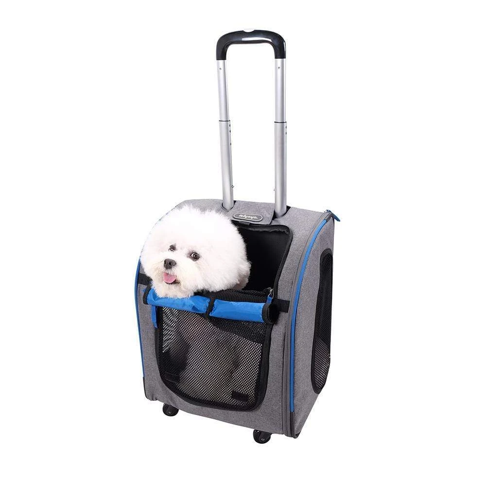 Ibiyaya Liso Backpack Trolley Pet Carrier On Wheels, Slate Sapphire 5 Ibiyaya Liso Backpack Trolley Pet Carrier On Wheels, Slate Sapphire - Image 4