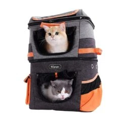 Ibiyaya Two-Tier Pet Backpack -Petkit Shop ibiyaya pet carrier ibiyaya two tier pet backpack hands free carrier bag 12kg 12481077805159