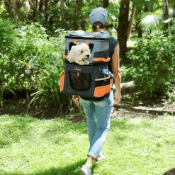 Ibiyaya Two-Tier Pet Backpack -Petkit Shop ibiyaya pet carrier ibiyaya two tier pet backpack hands free carrier bag 12kg 13327547990119