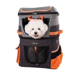 Ibiyaya Two-Tier Pet Backpack -Petkit Shop ibiyaya pet carrier ibiyaya two tier pet backpack hands free carrier bag 12kg 31855839871175
