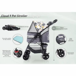 Ibiyaya Cloud 9 Pet Stroller For Dogs & Cats, Mint Green -Petkit Shop ibiyaya pet pram ibiyaya cloud 9 pet stroller for dogs cats up to 20kg mint green 23765098758343
